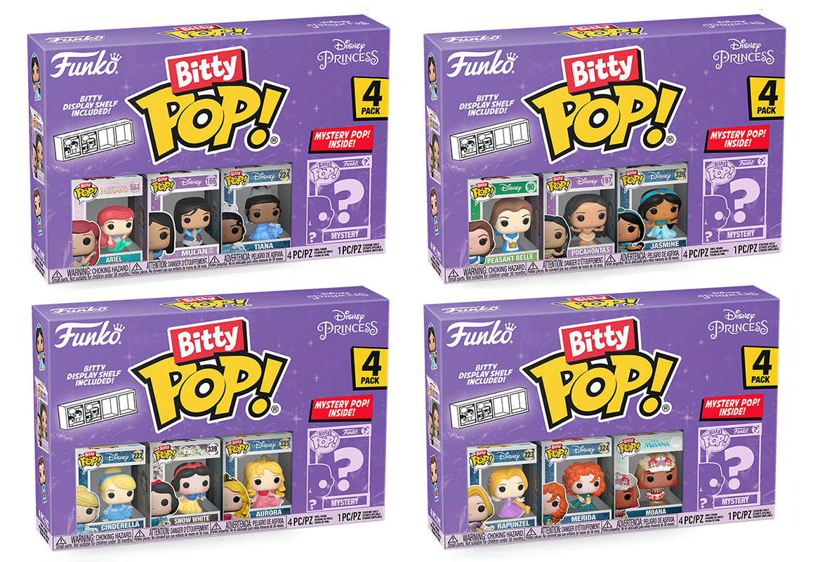 DISNEY PRINCESSE - Bitty Pop 4 Pack  BITTY POP! DISNEY PRINCESS 4-PACK  SERIES 1 – le Comptoir du Geek